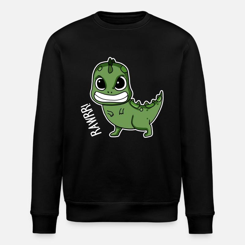 Baby Dinosaur Gift - Stanley/Stella ROLLER Unisex Organic Sweatshirt - black