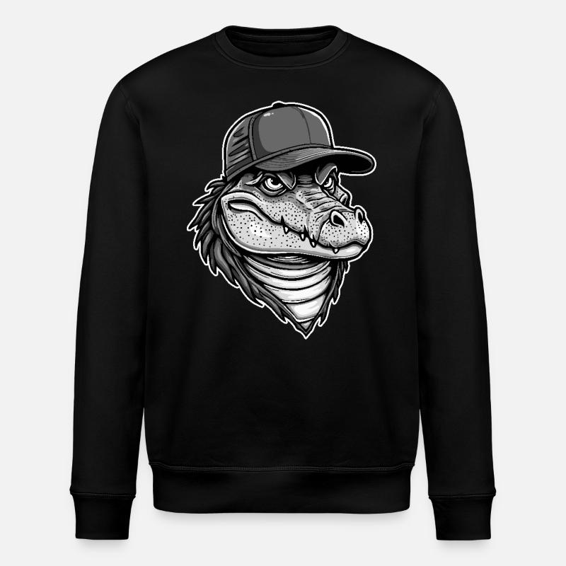 Cool Alligator - Stanley/Stella ROLLER Unisex Organic Sweatshirt - black