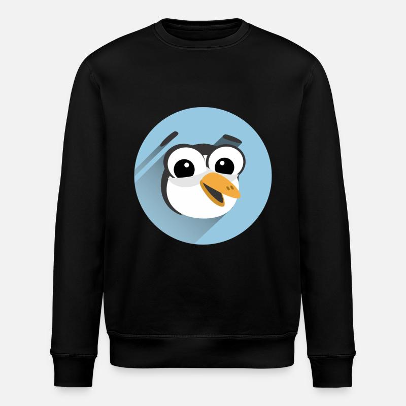 Funny Penguin Face - Stanley/Stella ROLLER Unisex Organic Sweatshirt - black