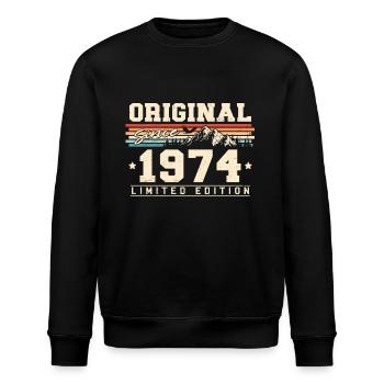 Jahrgang 1974 geboren Vintage Geburtstag Geschenk - Stanley/Stella Unisex Bio-Sweatshirt ROLLER - Schwarz - Vorne - Nik (191cm)