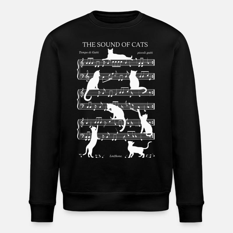 Chats musical notes - thème blanc - Sweat bio ROLLER Stanley/Stella Unisexe - noir