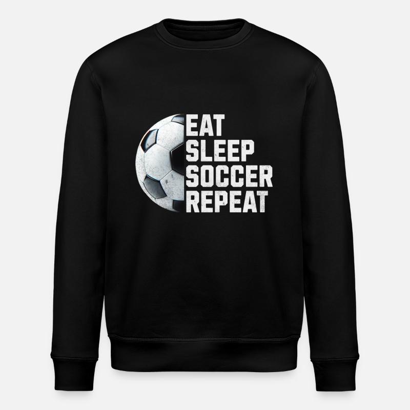 MANGEZ DORMIR SOCCER RÉPÉTER - Sweat bio ROLLER Stanley/Stella Unisexe - noir