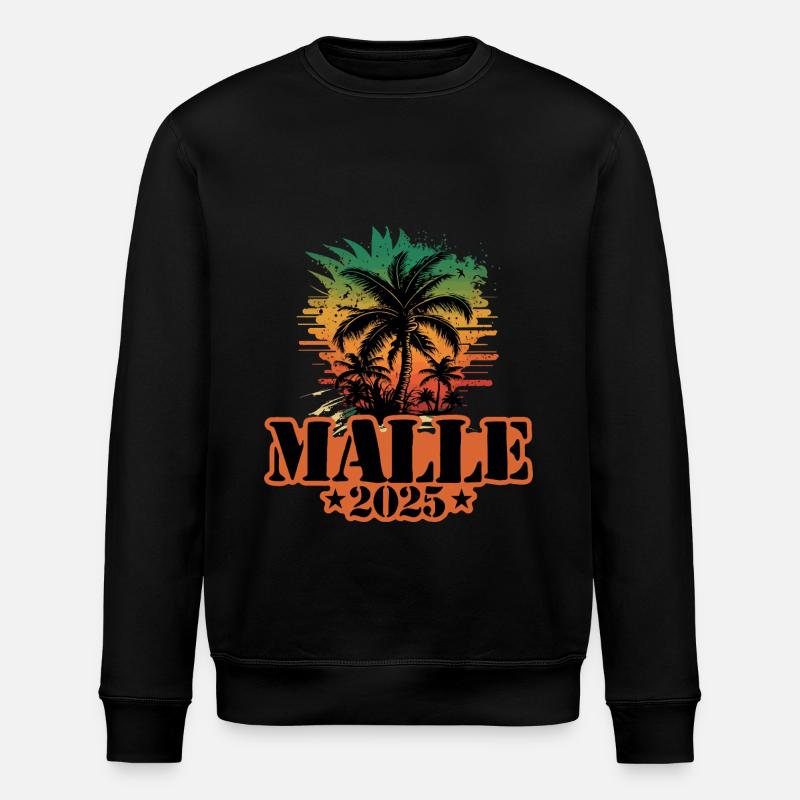 Malle 2025 Palmen - Stanley/Stella Unisex Bio-Sweatshirt ROLLER - Schwarz