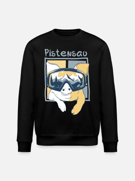 Pistensau - Piste Ski fahren Snowboard Skiurlaub - Stanley/Stella Unisex Bio-Sweatshirt ROLLER - Schwarz