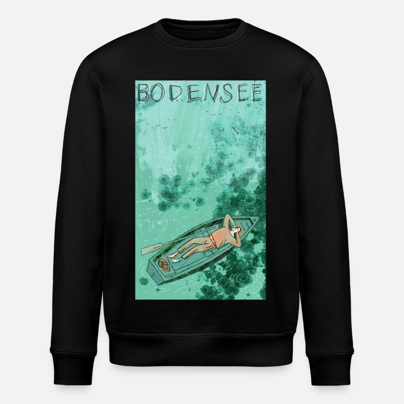 Bodensee Boottraum Illustration - Stanley/Stella Unisex Bio-Sweatshirt ROLLER - Schwarz