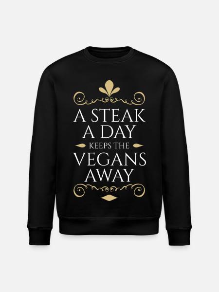 Anti Vegan Fancy Steak Gold - Stanley/Stella ROLLER Unisex Organic Sweatshirt - black