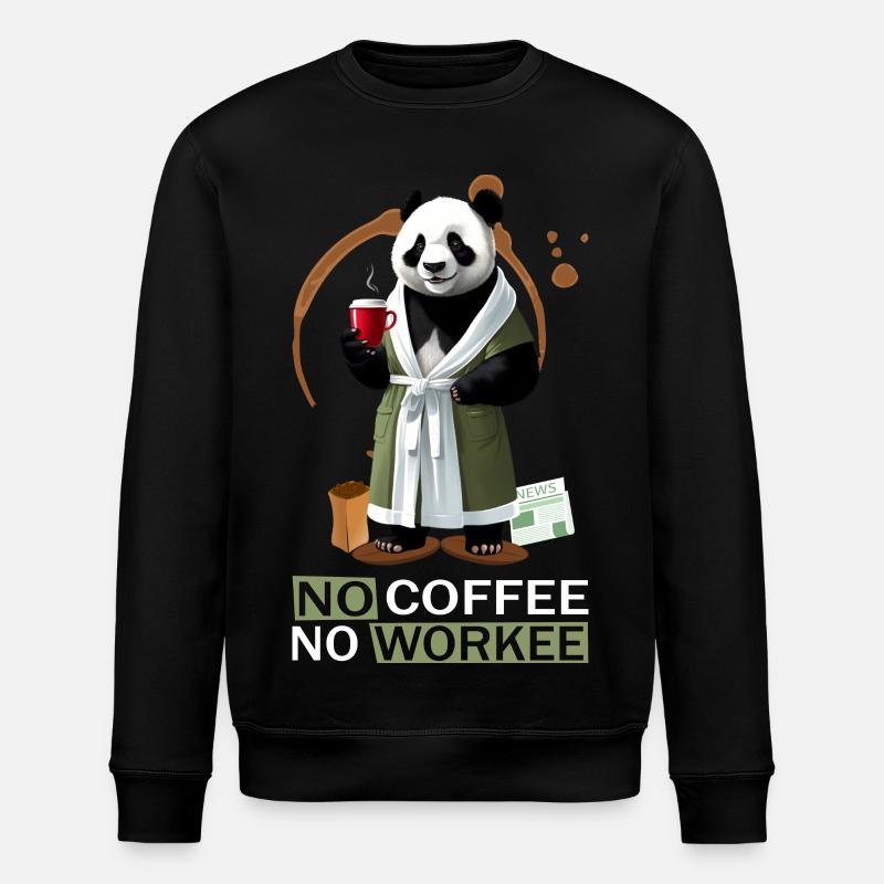 Panda in bathrobe - Stanley/Stella ROLLER Unisex Organic Sweatshirt - black