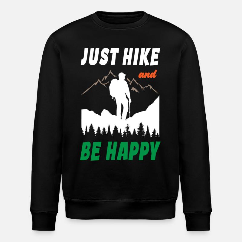 Just Hike And Be Happy - Stanley/Stella Unisex Bio-Sweatshirt ROLLER - Schwarz