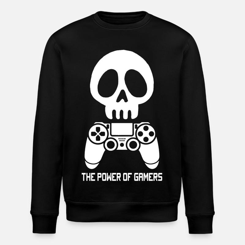 Crâne de gamer blanc - Sweat bio ROLLER Stanley/Stella Unisexe - noir