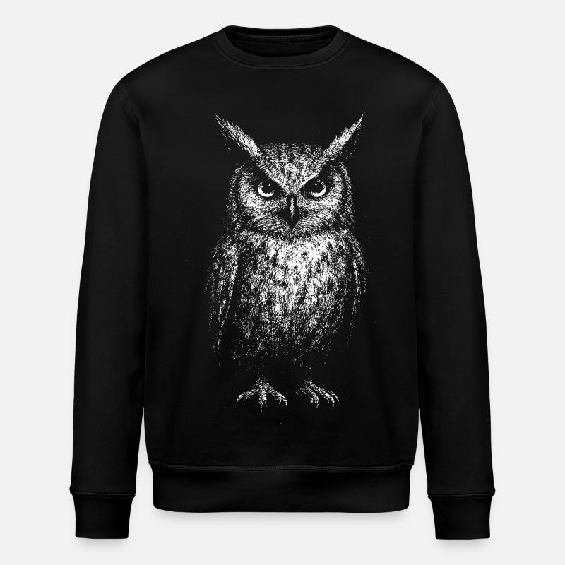 Ein Uhu - Stanley/Stella Unisex Bio-Sweatshirt ROLLER - Schwarz