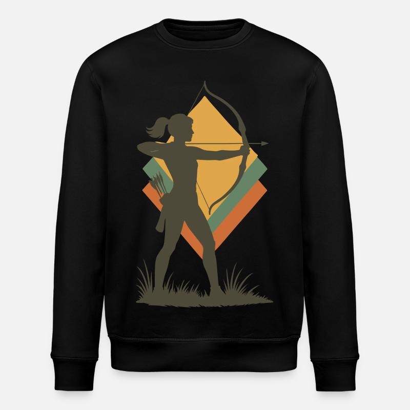 archery bow target archer silhouette - Stanley/Stella ROLLER Unisex Organic Sweatshirt - black