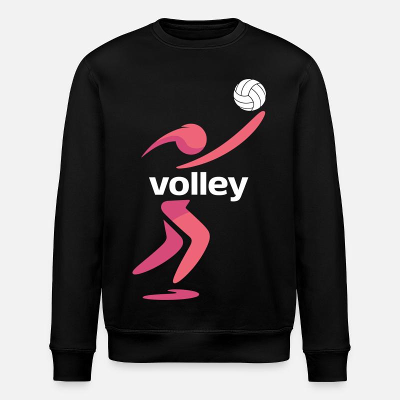 Graphismes sportifs de volley-ball - Sweat bio ROLLER Stanley/Stella Unisexe - noir
