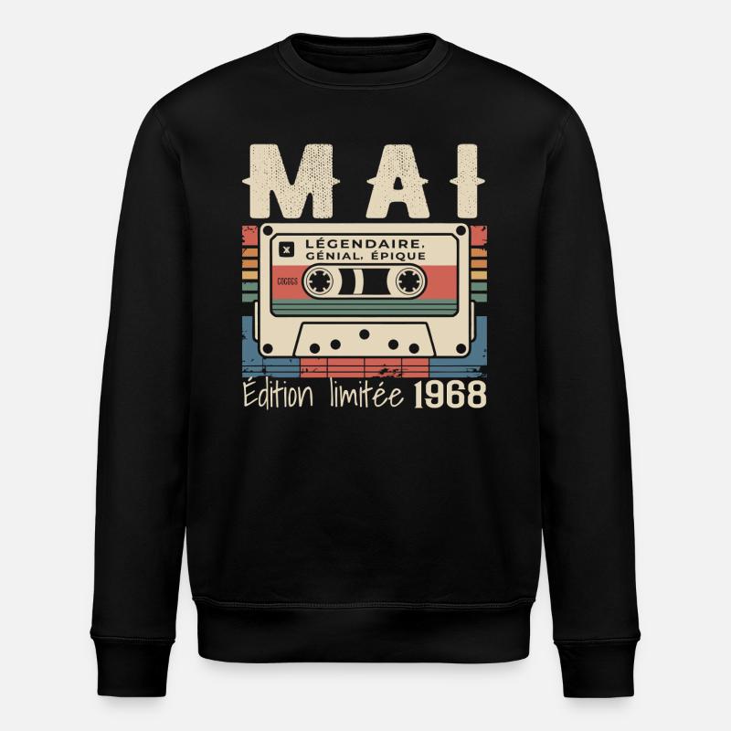 Mai 1968 - Sweat bio ROLLER Stanley/Stella Unisexe - noir
