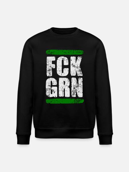 FCK GRN - Stanley/Stella ROLLER Unisex Organic Sweatshirt - black