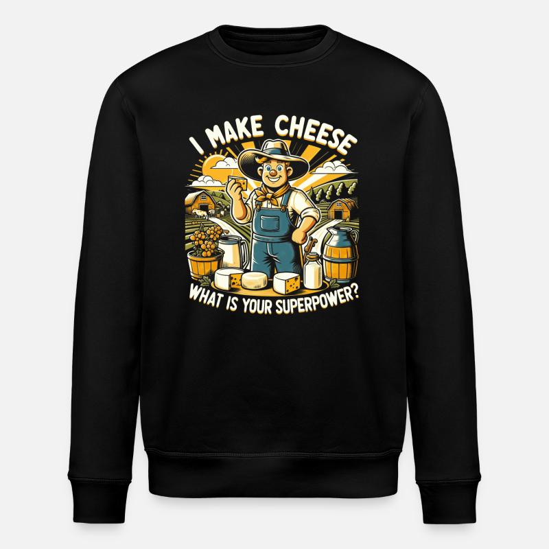 Käse machen - Stanley/Stella Unisex Bio-Sweatshirt ROLLER - Schwarz