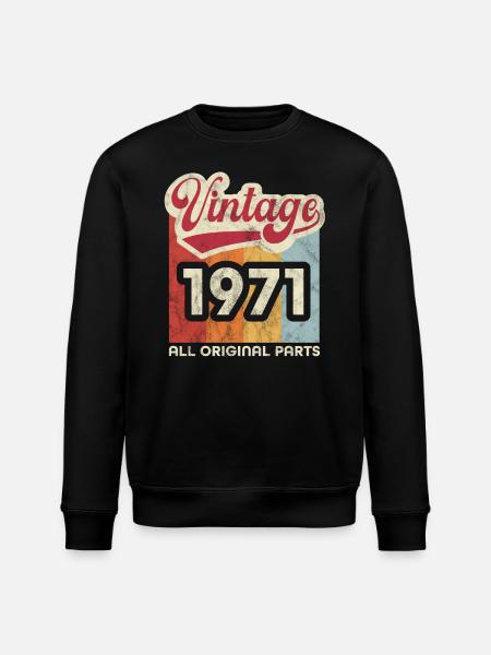 Millésime 1971 - Sweat bio ROLLER Stanley/Stella Unisexe - noir