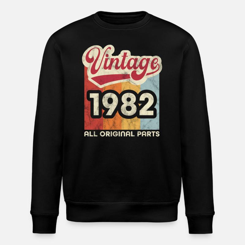 Millésime 1982 - Sweat bio ROLLER Stanley/Stella Unisexe - noir