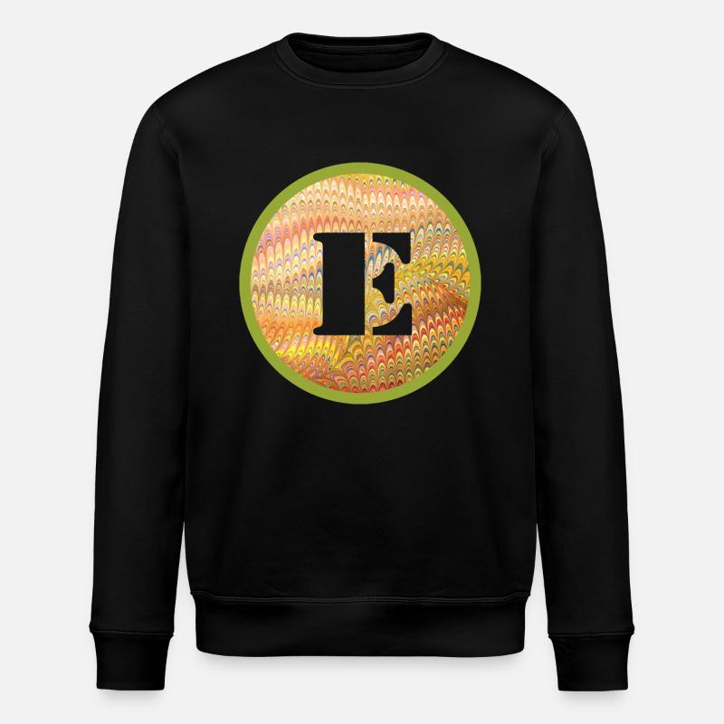 E 37 Letter E - Stanley/Stella ROLLER Unisex Organic Sweatshirt - black