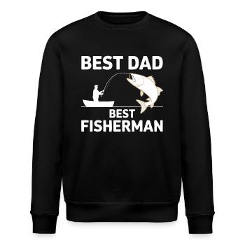 Bester Papa Bestes Fischer Angelgeschenk Bester Angler - Stanley/Stella Unisex Bio-Sweatshirt ROLLER - Schwarz - Vorne - Nik (191cm)