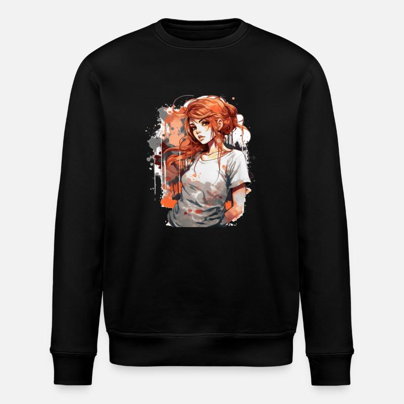 Anime Girl - Stanley/Stella Unisex Bio-Sweatshirt ROLLER - Schwarz