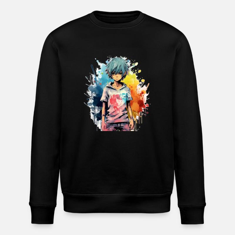 Anime Boy - Stanley/Stella Unisex Bio-Sweatshirt ROLLER - Schwarz