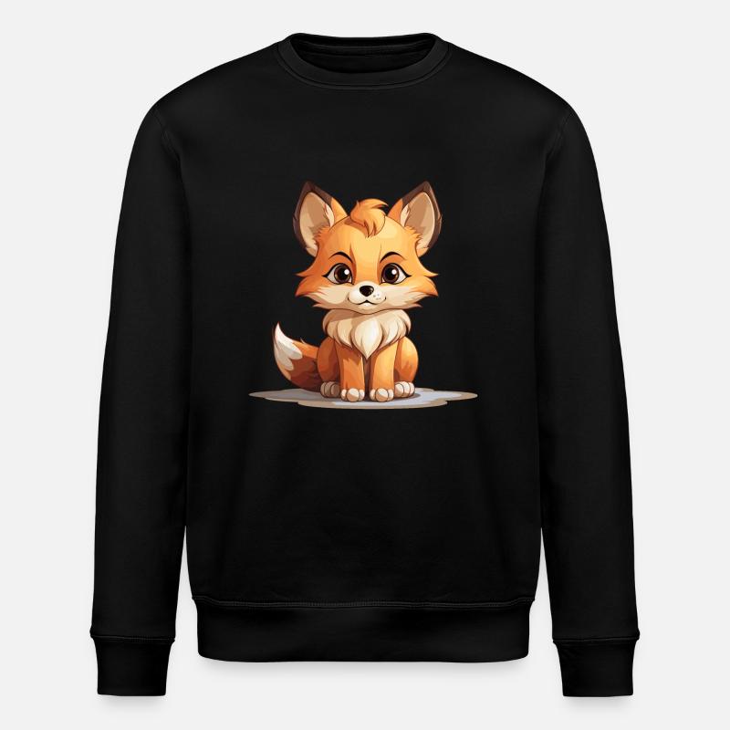 Fuchs - Kawaii Style - Stanley/Stella Unisex Bio-Sweatshirt ROLLER - Schwarz