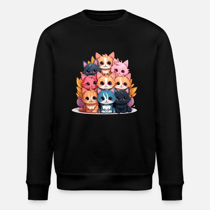 Katze - Kawaii Style - Stanley/Stella Unisex Bio-Sweatshirt ROLLER - Schwarz