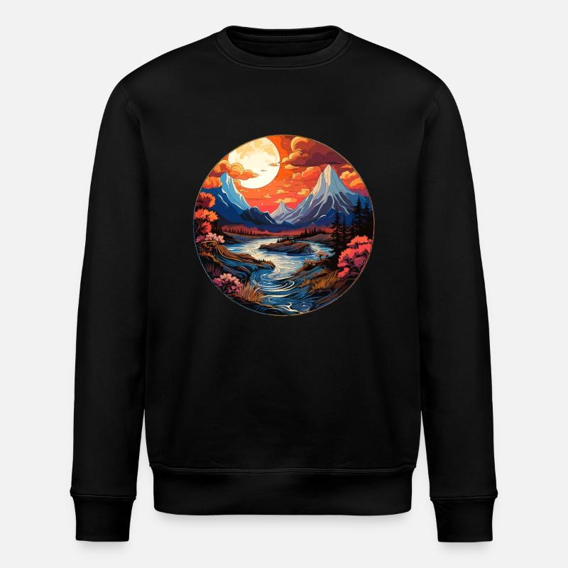 Landscape - Illustration - Stanley/Stella ROLLER Unisex Organic Sweatshirt - black