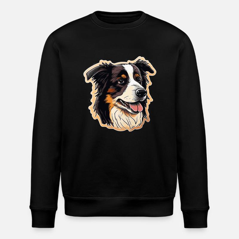 Chien Border Collie - Sweat bio ROLLER Stanley/Stella Unisexe - noir