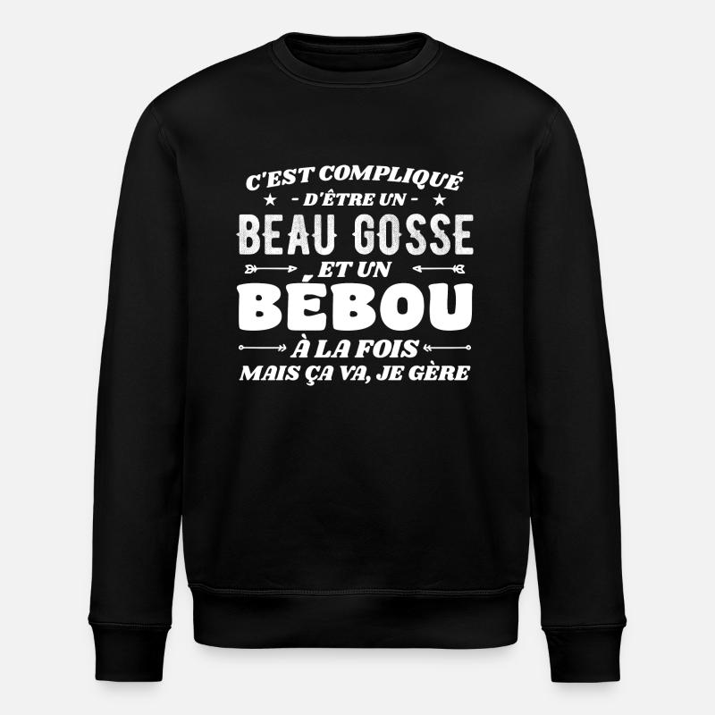 Komplizierte Beau Gosse und Bébou - Stanley/Stella Unisex Bio-Sweatshirt ROLLER - Schwarz