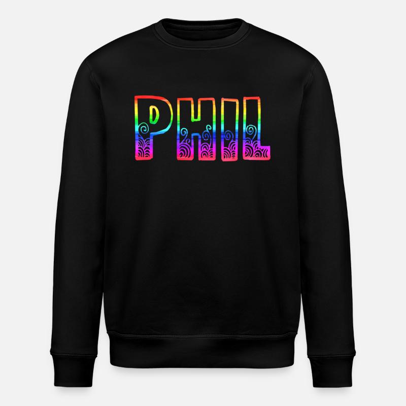 phil rs regenbogen - Stanley/Stella Unisex Bio-Sweatshirt ROLLER - Schwarz