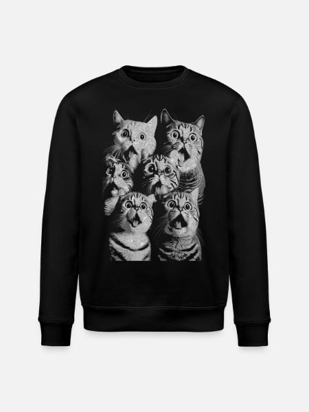 Funny Animals Cat Graphic - Stanley/Stella ROLLER Unisex Organic Sweatshirt - black
