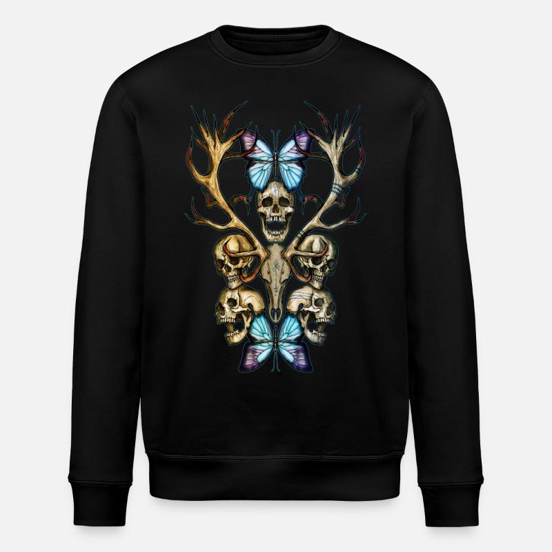 Schädel geweih 4 - Stanley/Stella Unisex Bio-Sweatshirt ROLLER - Schwarz