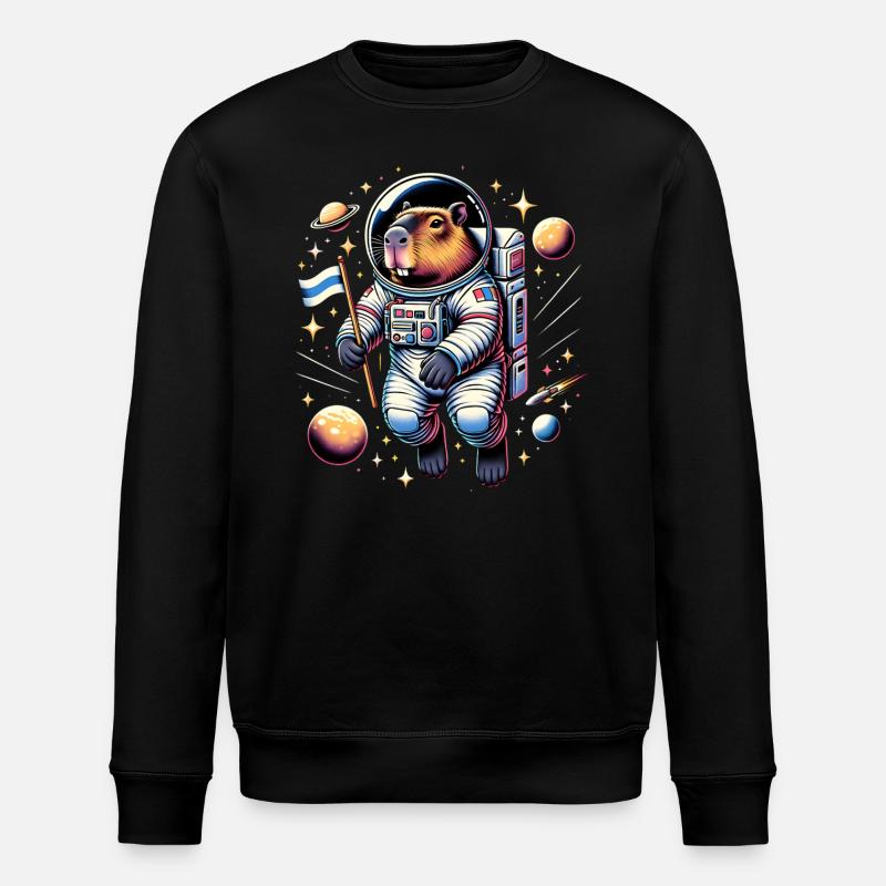 Capybaras Mignon Capybara Astronaute - Sweat bio ROLLER Stanley/Stella Unisexe - noir