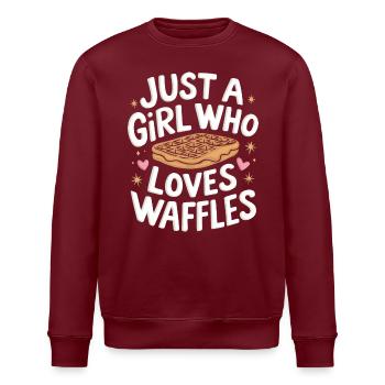 Waffeln Frühstück Süßigkeiten - Stanley/Stella Unisex Bio-Sweatshirt ROLLER - Burgunderrot - Vorne - Nik (191cm)