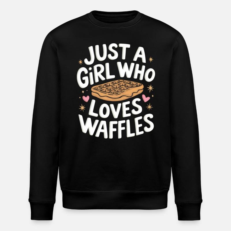 Waffles Breakfast Sweets - Stanley/Stella ROLLER Unisex Organic Sweatshirt - black