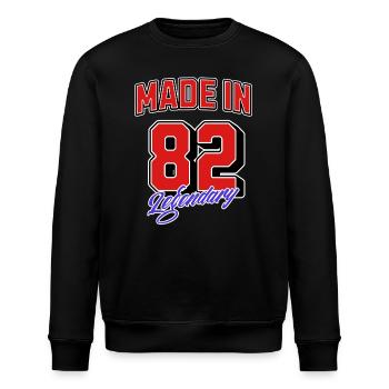 Made in 82 – Design vintage d’anniversaire légendaire - Sweat bio ROLLER Stanley/Stella Unisexe - noir - Devant - Nik (191cm)
