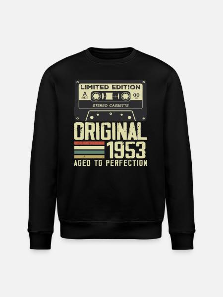 71st Retro Style Anniversary Gift 1953 - Stanley/Stella ROLLER Unisex Organic Sweatshirt - black