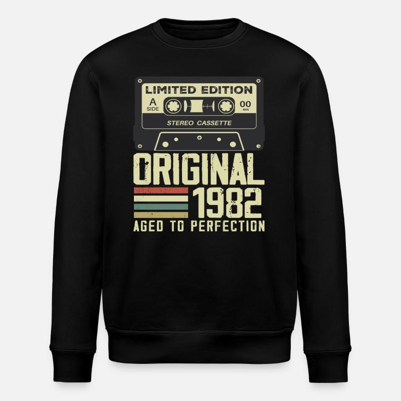 42. Jubiläumsgeschenk im Retro-Stil 1982 - Stanley/Stella Unisex Bio-Sweatshirt ROLLER - Schwarz
