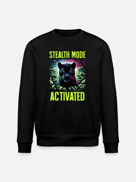 Stealth Mode aktivert Panther Jungle Animal Lover - Stanley/Stella ROLLER økologisk unisex-sweatshirt - svart