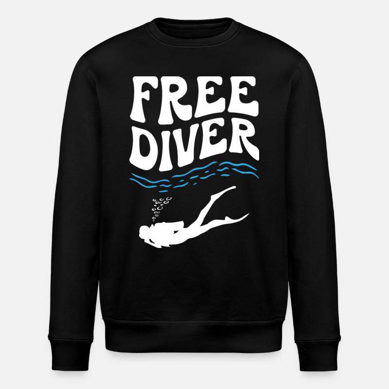 Free Diver - Stanley/Stella ROLLER Unisex Organic Sweatshirt - black