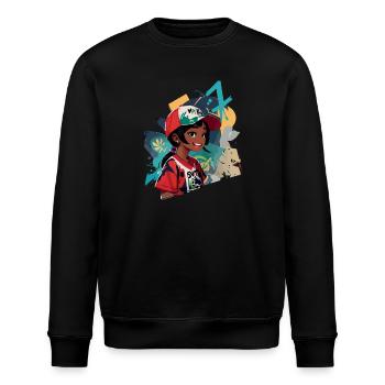 Graffiti Mädchen - Stanley/Stella Unisex Bio-Sweatshirt ROLLER - Schwarz - Vorne - Nik (191cm)