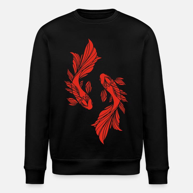 Zwei Goldfische - Stanley/Stella Unisex Bio-Sweatshirt ROLLER - Schwarz