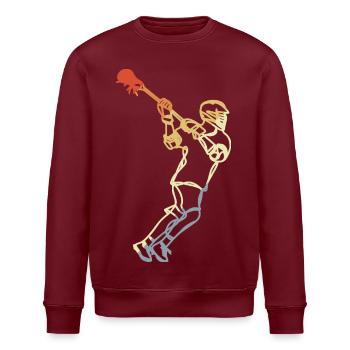Lacrosse Player Retro - Stanley/Stella ROLLER Unisex Organic Sweatshirt - burgundy - Front - Nik (191cm)