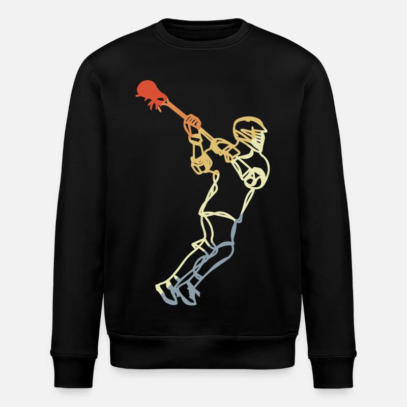 Lacrosse Player Retro - Stanley/Stella ROLLER Unisex Organic Sweatshirt - black