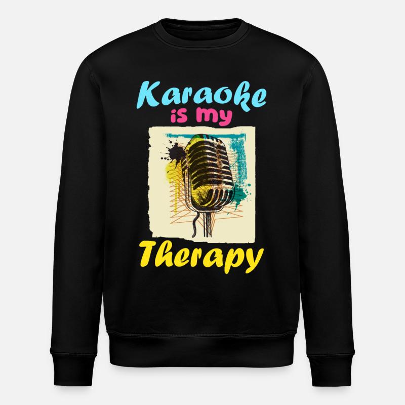 Karaoke is my therapy - Stanley/Stella ROLLER Unisex Organic Sweatshirt - black