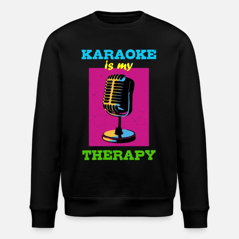 Karaoke is my therapy - Stanley/Stella ROLLER Unisex Organic Sweatshirt - black
