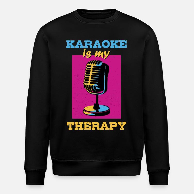 Karaoke is my therapy - Stanley/Stella ROLLER Unisex Organic Sweatshirt - black