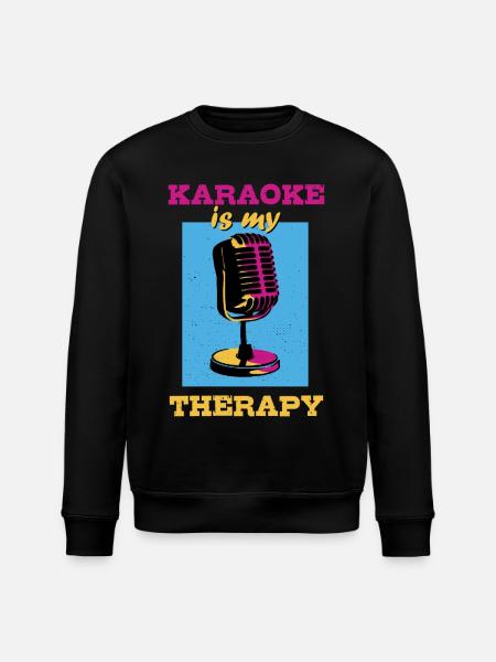 Karaoke is my therapy - Stanley/Stella ROLLER Unisex Organic Sweatshirt - black