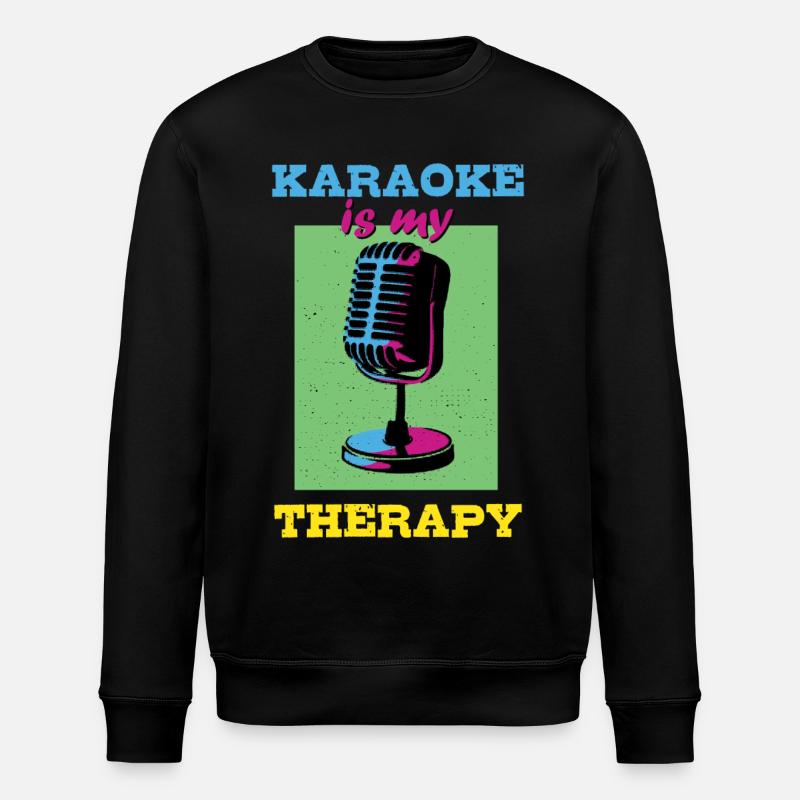 Karaoke is my therapy - Stanley/Stella ROLLER Unisex Organic Sweatshirt - black